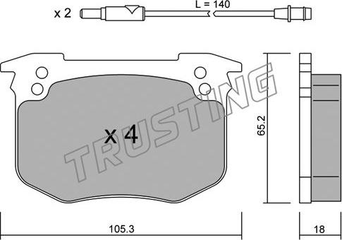 Trusting 196.0 - Гальмівні колодки, дискові гальма autozip.com.ua