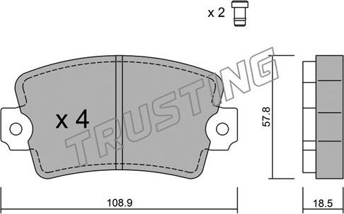 Trusting 193.0 - Гальмівні колодки, дискові гальма autozip.com.ua