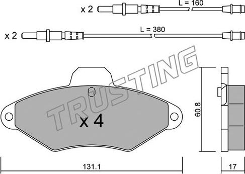 Trusting 146.0 - Гальмівні колодки, дискові гальма autozip.com.ua