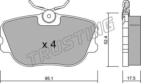 Trusting 153.0 - Гальмівні колодки, дискові гальма autozip.com.ua