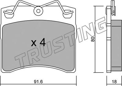 Trusting 166.0 - Гальмівні колодки, дискові гальма autozip.com.ua