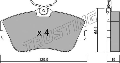 Trusting 167.0 - Гальмівні колодки, дискові гальма autozip.com.ua