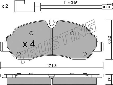 Trusting 1056.0 - Гальмівні колодки, дискові гальма autozip.com.ua