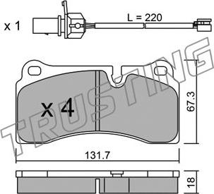 Trusting 1068.0 - Гальмівні колодки, дискові гальма autozip.com.ua