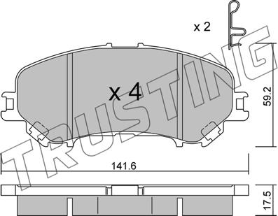 Trusting 1034.1 - Гальмівні колодки, дискові гальма autozip.com.ua