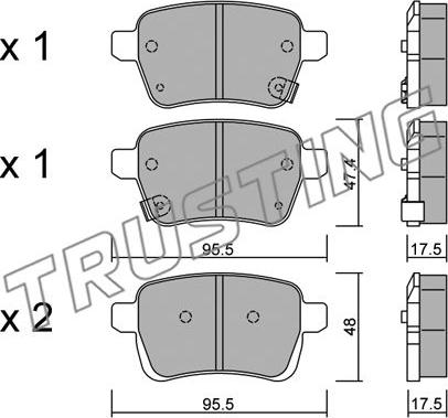 Trusting 1036.0 - Гальмівні колодки, дискові гальма autozip.com.ua