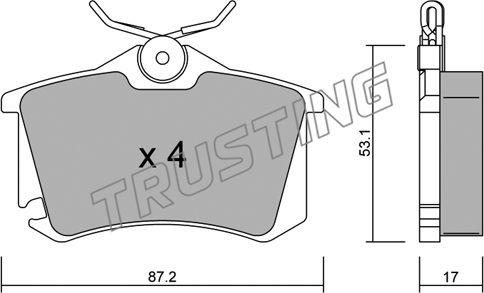 Trusting 102.5 - Гальмівні колодки, дискові гальма autozip.com.ua