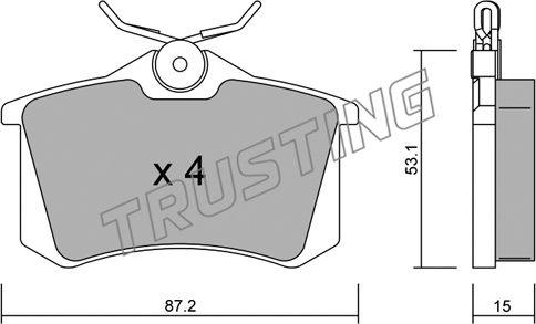 Trusting 102.0 - Гальмівні колодки, дискові гальма autozip.com.ua