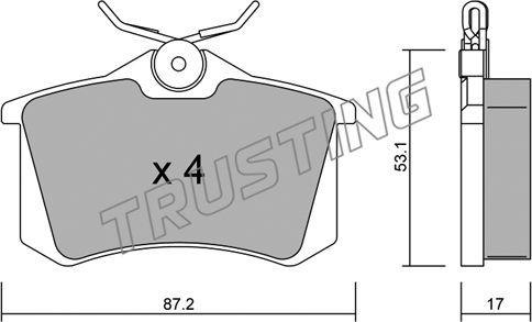 Trusting 102.1 - Гальмівні колодки, дискові гальма autozip.com.ua