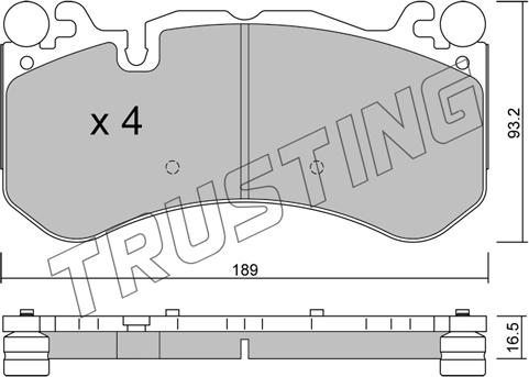 Trusting 1198.0 - Гальмівні колодки, дискові гальма autozip.com.ua