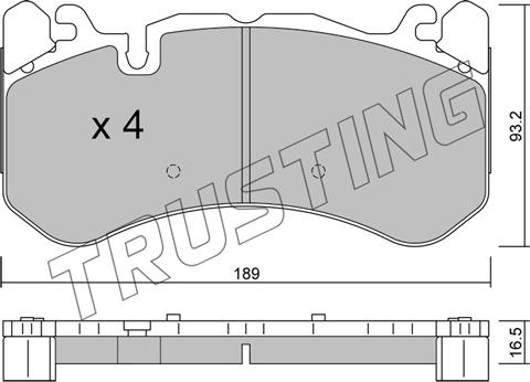 Trusting 1198.1 - Гальмівні колодки, дискові гальма autozip.com.ua