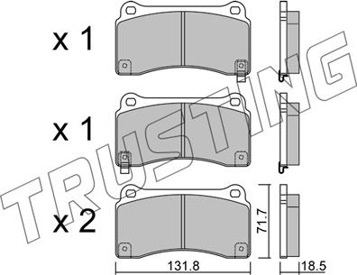 Trusting 1157.0 - Гальмівні колодки, дискові гальма autozip.com.ua