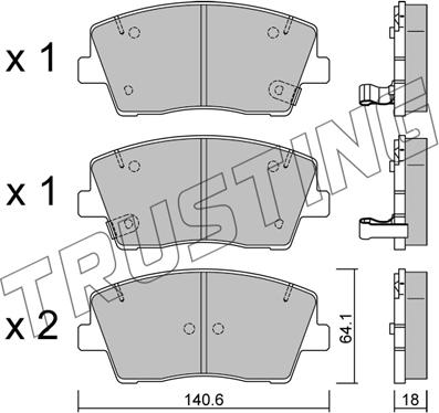 Trusting 1168.0 - Гальмівні колодки, дискові гальма autozip.com.ua