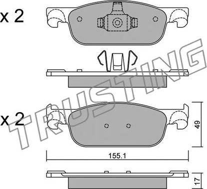 Trusting 1109.0 - Гальмівні колодки, дискові гальма autozip.com.ua