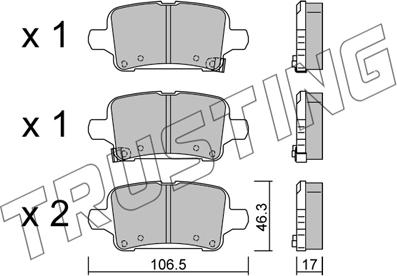 Trusting 1180.0 - Гальмівні колодки, дискові гальма autozip.com.ua