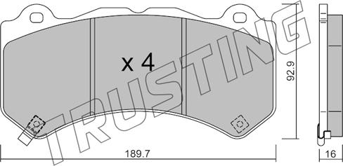 Trusting 1182.0 - Гальмівні колодки, дискові гальма autozip.com.ua