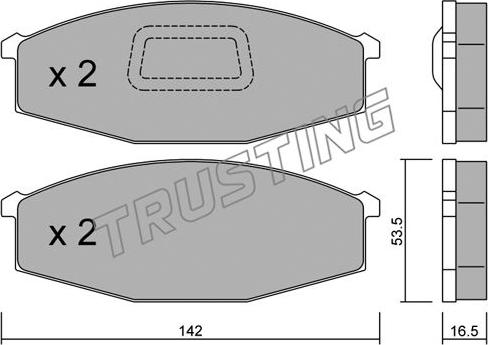 Trusting 112.1 - Гальмівні колодки, дискові гальма autozip.com.ua