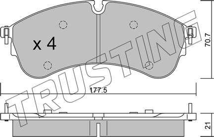 Trusting 1174.0 - Гальмівні колодки, дискові гальма autozip.com.ua