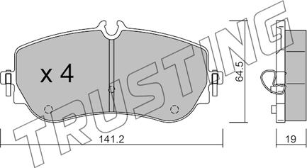 Trusting 1175.0 - Гальмівні колодки, дискові гальма autozip.com.ua