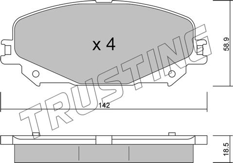 Trusting 1176.0 - Гальмівні колодки, дискові гальма autozip.com.ua