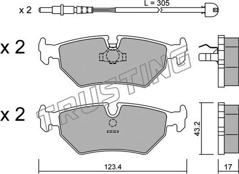 Trusting 182.1W - Гальмівні колодки, дискові гальма autozip.com.ua