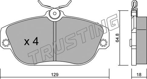 Trusting 134.0 - Гальмівні колодки, дискові гальма autozip.com.ua