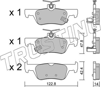 Trusting 1364.0 - Гальмівні колодки, дискові гальма autozip.com.ua