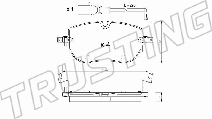 Trusting 1319.0 - Гальмівні колодки, дискові гальма autozip.com.ua