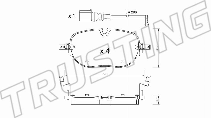 Trusting 1318.0 - Гальмівні колодки, дискові гальма autozip.com.ua