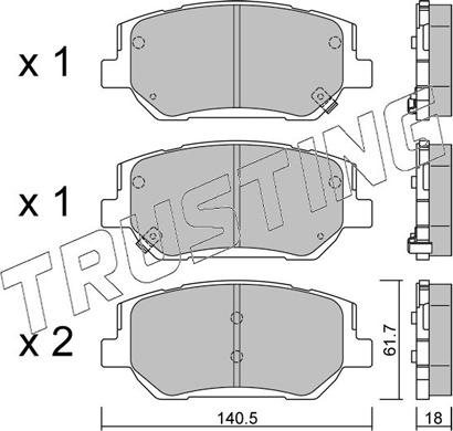 Trusting 1297.0 - Гальмівні колодки, дискові гальма autozip.com.ua