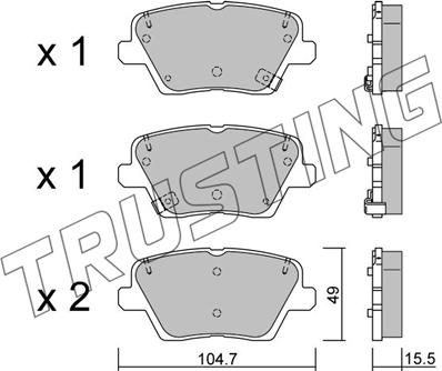 Trusting 1243.0 - Гальмівні колодки, дискові гальма autozip.com.ua