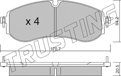 Trusting 1263.0 - Гальмівні колодки, дискові гальма autozip.com.ua