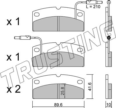 Trusting 1231.0 - Гальмівні колодки, дискові гальма autozip.com.ua