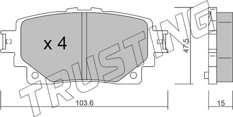 Trusting 1229.0 - Гальмівні колодки, дискові гальма autozip.com.ua