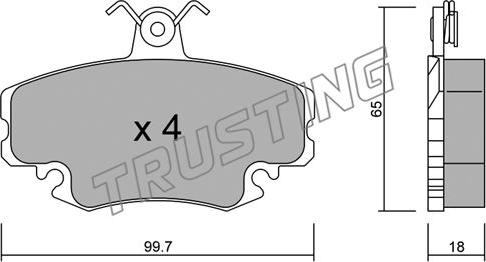 Trusting 122.0 - Гальмівні колодки, дискові гальма autozip.com.ua