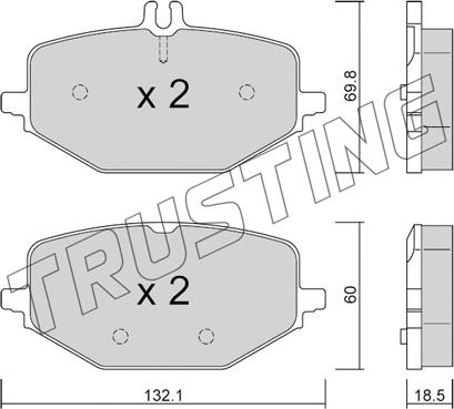 Trusting 1274.0 - Гальмівні колодки, дискові гальма autozip.com.ua