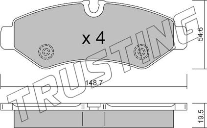 Trusting 1275.0 - Гальмівні колодки, дискові гальма autozip.com.ua