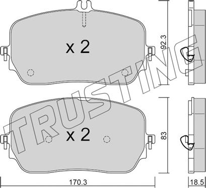 Trusting 1272.0 - Гальмівні колодки, дискові гальма autozip.com.ua