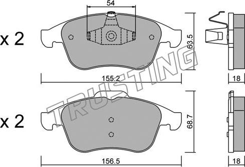 Trusting 819.0 - Гальмівні колодки, дискові гальма autozip.com.ua