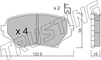 Trusting 887.0 - Гальмівні колодки, дискові гальма autozip.com.ua