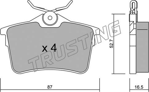 Trusting 832.0 - Гальмівні колодки, дискові гальма autozip.com.ua