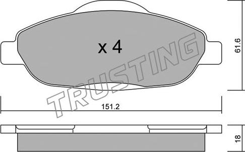 Trusting 820.0 - Гальмівні колодки, дискові гальма autozip.com.ua