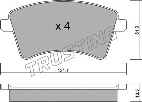 Trusting 828.0 - Гальмівні колодки, дискові гальма autozip.com.ua