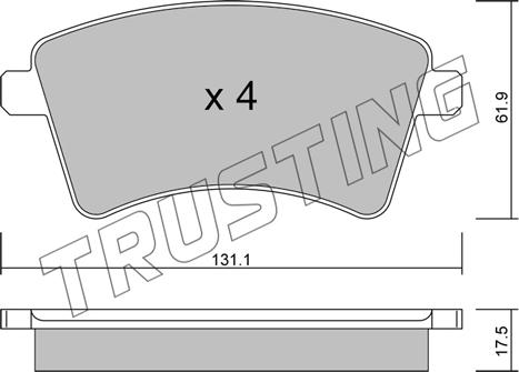 Trusting 828.2 - Гальмівні колодки, дискові гальма autozip.com.ua