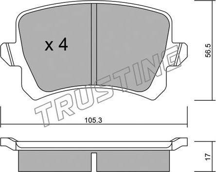 Trusting 822.0 - Гальмівні колодки, дискові гальма autozip.com.ua