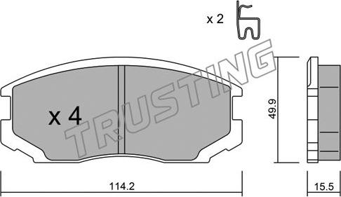 Trusting 391.0 - Гальмівні колодки, дискові гальма autozip.com.ua