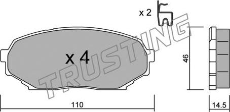 Trusting 397.0 - Гальмівні колодки, дискові гальма autozip.com.ua