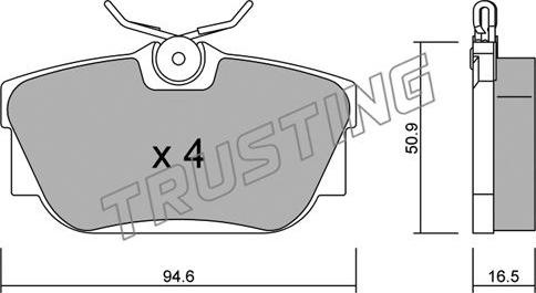 Trusting 355.0 - Гальмівні колодки, дискові гальма autozip.com.ua