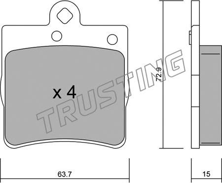 Trusting 352.0 - Гальмівні колодки, дискові гальма autozip.com.ua