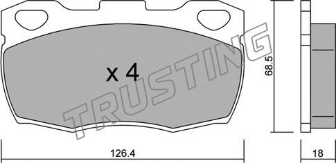 Trusting 361.1 - Гальмівні колодки, дискові гальма autozip.com.ua